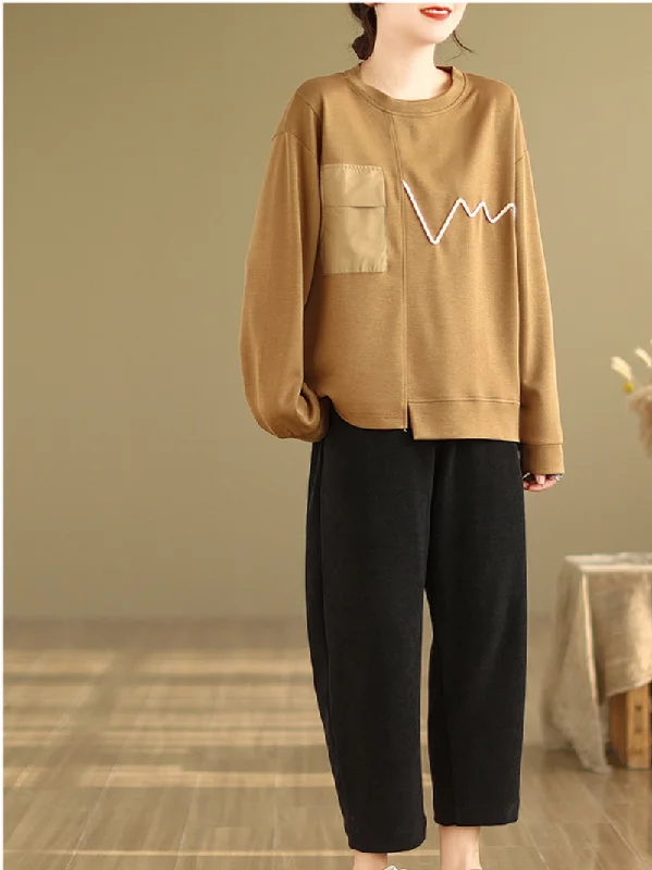 Zippered Knit TopsWomen's Cozy and Stylish Patchwork Color-Blocked Sweatertop