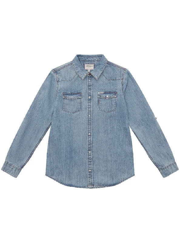 Blue Denim Long Sleeve Shirt (2-7)Work Shirts