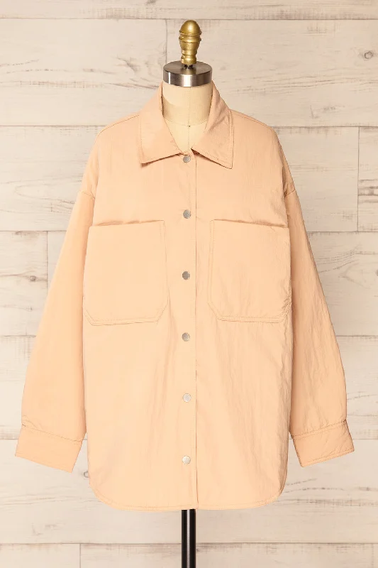 Safari JacketsVilanova Pink | Slightly Padded Shacket w/ Front Pockets