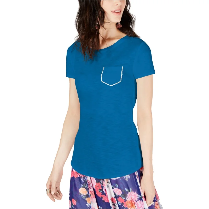 Beaded T-ShirtsI-N-C Womens Pocket Embellished T-Shirt