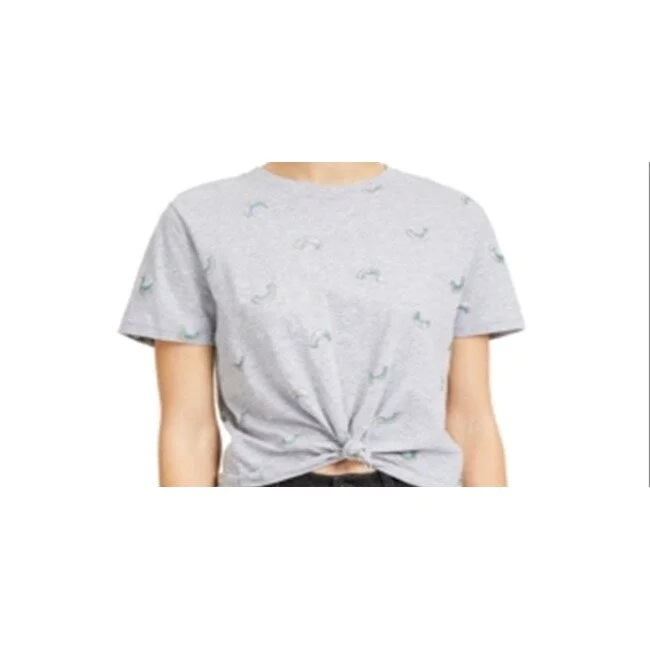 Punk T-ShirtsRebellious One Juniors' Cropped Rainbow T-Shirt Gray Size Xl